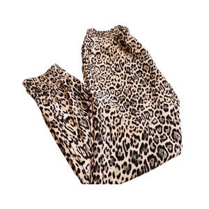 AQUA leopard print joggers wide elastic ankle pant